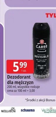 Dezodorant dla mężczyzn Carré Homme Invisible promocja w Leclerc