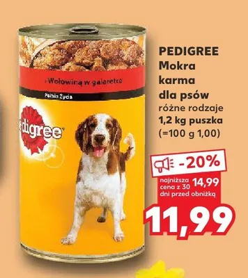 Mokra karma dla psów różne rodzaje promocja w Kaufland