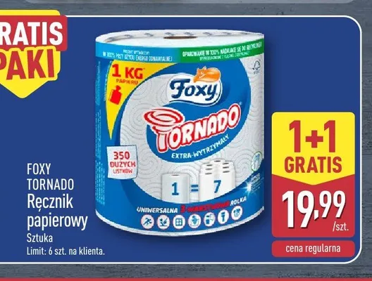 Ręcznik papierowy Foxy Tornado promocja w Aldi