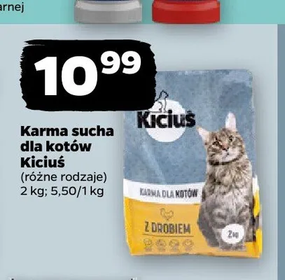 Karma sucha dla kotów Kiciuś promocja w Netto