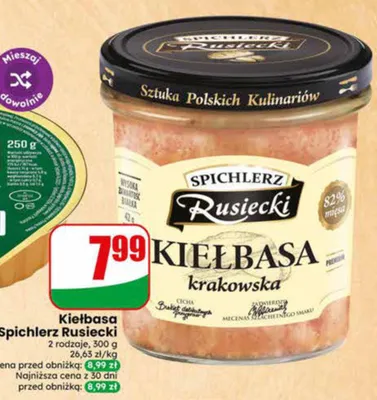 Kiełbasa krakowska Spichlerz Rusiecki promocja w Dino