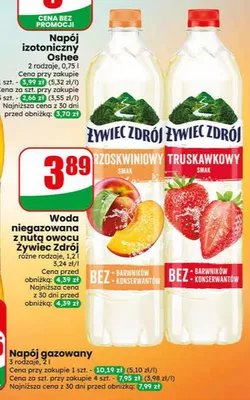 Woda niegazowana z nutą owocu Żywiec Zdrój truskawkowy promocja w Dino
