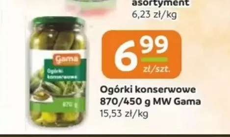 Ogórki konserwowe MW Gama promocja w Gama