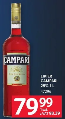 Likier Campari 25% 1 L promocja w Selgros