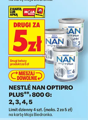 Mleko modyfikowane Nestlé NAN Optipro Plus 3 promocja w Biedronka