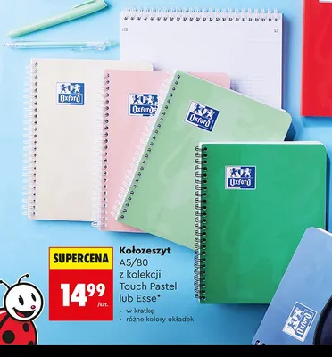 Kołozeszyt Oxford A5/80 Esse promocja w Biedronka