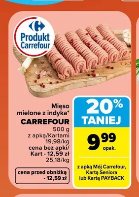Mięso mielone z indyka Carrefour promocja w Carrefour