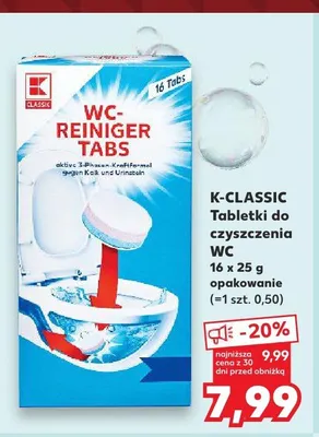 Tabletki do czyszczenia WC K-Classic 16-pak promocja w Kaufland