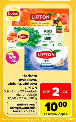 Herbata Lipton Mięta z eukaliptusem promocja w Carrefour Market