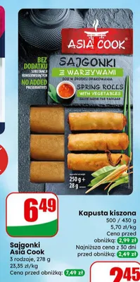 Sajgonki Asia Cook z warzywami promocja w Dino