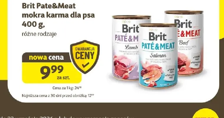 Mokra karma dla psa Lamb Brit Paté & Meat promocja w Super Zoo