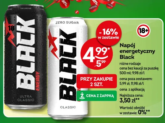 Napój energetyczny Black Ultra Classic promocja w Żabka