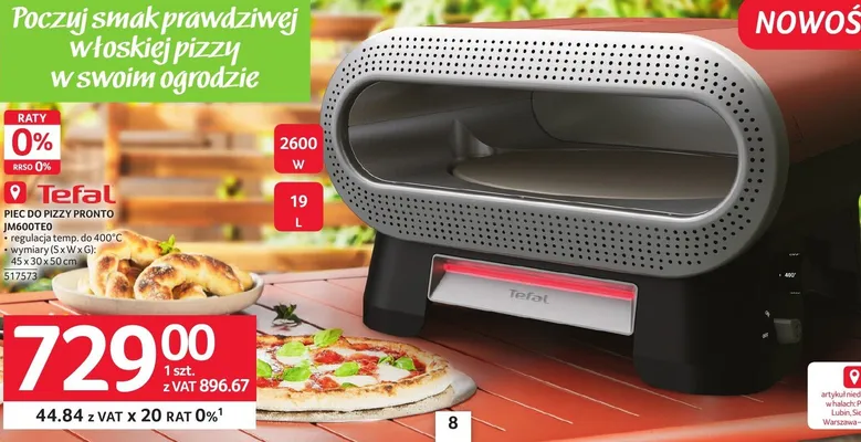 Piec do pizzy Pronto JM600TE0 Tefal promocja w Selgros