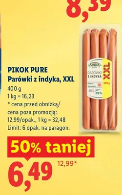 Parówki z indyka promocja w Lidl