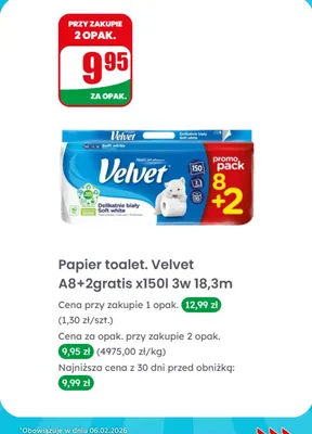 Papier toaletowy delikatnie biały promocja w Dino