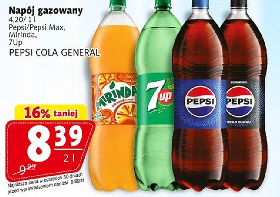 Napój gazowany Pepsi/Pepsi Max, Mirinda, 7UP promocja w Prim Market