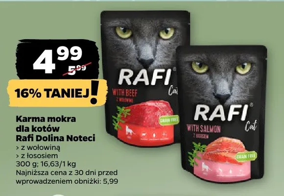 Karma mokra dla kotów z łososiem promocja w Netto