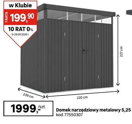 Domek narzędziowy metalowy 5,25m² promocja w Leroy Merlin