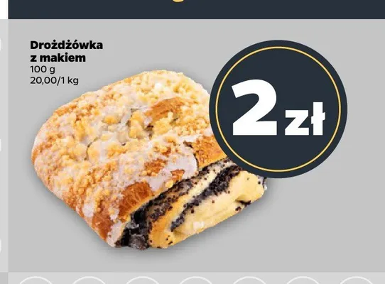 Drożdżówka z makiem promocja w Netto