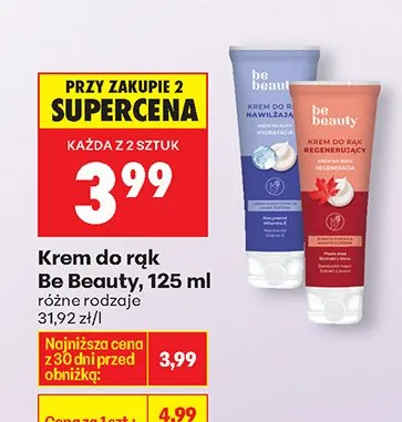 Krem do rąk różne rodzaje Be Beauty promocja w Biedronka