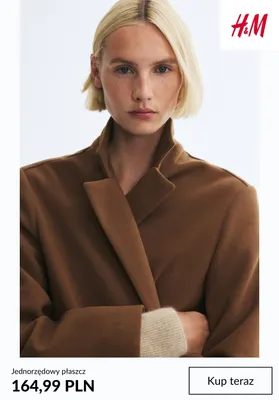 Jednorzędowy płaszcz H & M promocja w H&M