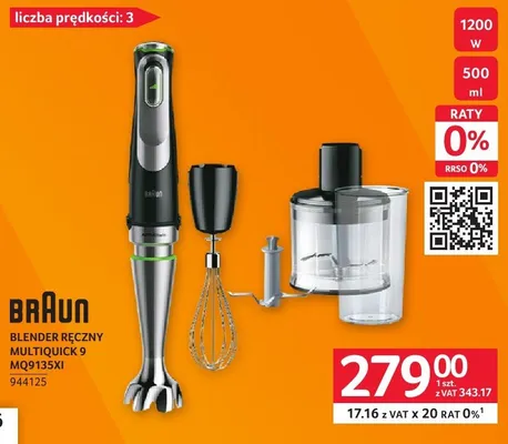 Blender ręczny Braun Multiquick 9 MQ9135XI promocja w Selgros
