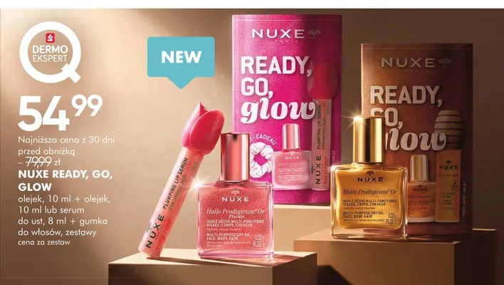 Zestaw Ready, Go, Glow serum do ust 8ml + gumka do włosów NUXE promocja w Super-Pharm
