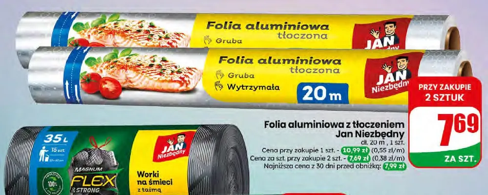 Folia aluminiowa tłoczona Jan Niezbędny promocja w Dino