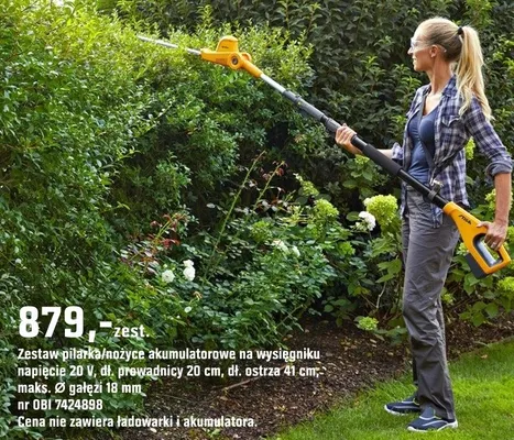 Zestaw pilarka/nożyce akumulatorowe na wysięgniku promocja w OBI