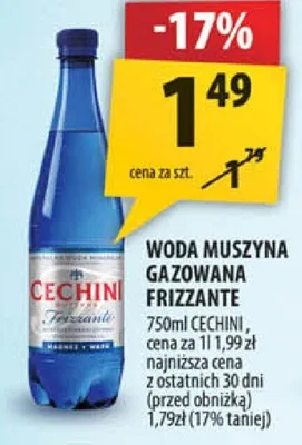 Woda Muszyna Gazowana Frizzante Cechini promocja w Arhelan