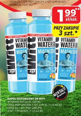 Napój izotoniczny Dr Witt Vitamin Water Magnesium Mango Lemon promocja w Top Market