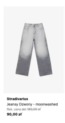 Jeansy dzwony Stradivarius moonwashed promocja w Lounge by Zalando