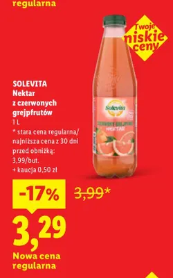 Nektar z czerwonych grejpfrutów Solevita promocja w Lidl