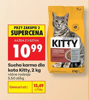 Sucha karma dla kota Kitty promocja w Biedronka