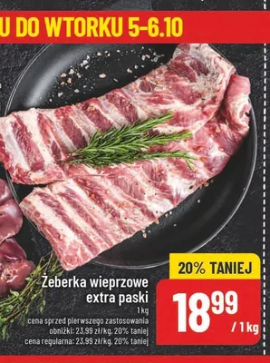 Żeberka wieprzowe extra paski promocja w POLOmarket