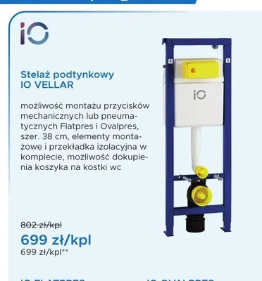 Stelaż podtynkowy IO VELLAR promocja w Blu Salony Łazienek