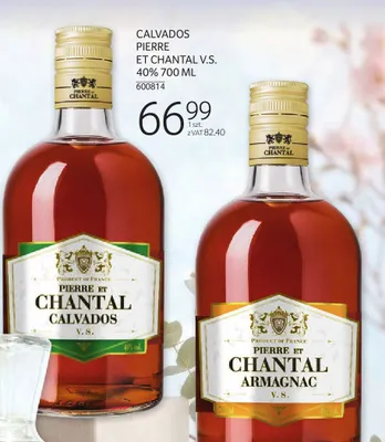 Calvados CALVADOS PIERRE ET CHANTAL V.S. 40% 700 ML promocja w Selgros