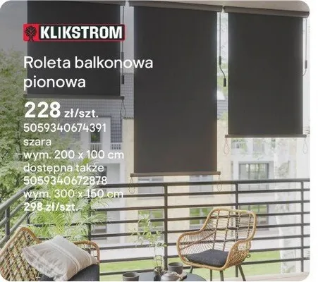 Roleta balkonowa pionowa promocja w Castorama