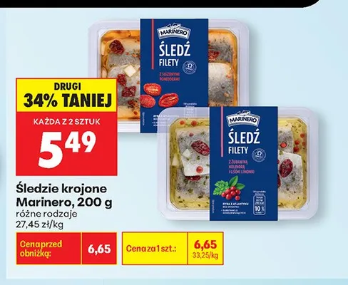 Śledzie krojone Marinero promocja w Biedronka