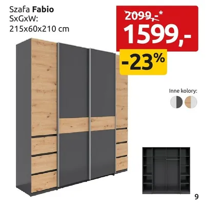 Szafa Fabio promocja w Black Red White