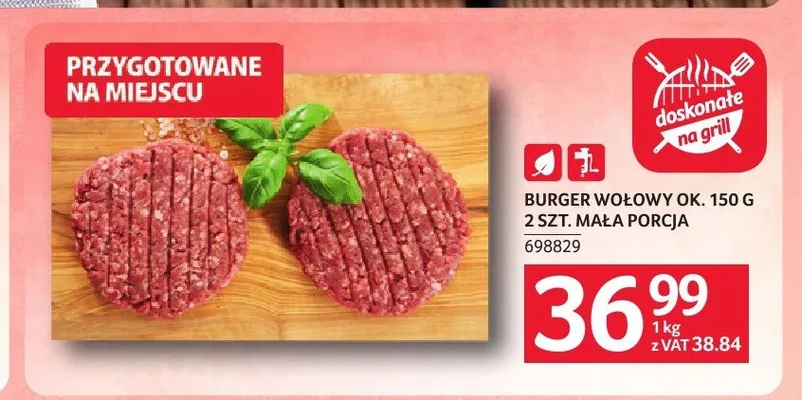 Burger wołowy mała porcja promocja w Selgros