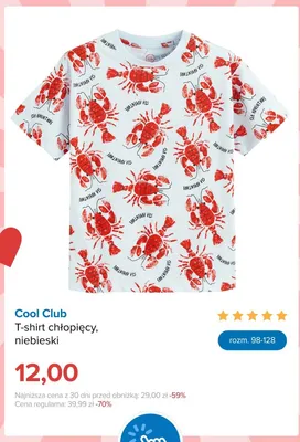 T-shirt chłopięcy Cool Club niebieski promocja w Smyk