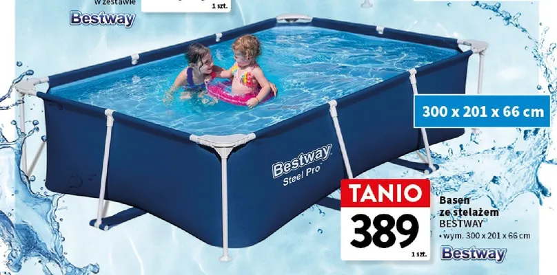 Basen ze stelażem Bestway 300x201x66cm promocja w Intermarche