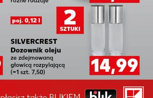 Dozownik oleju ze zdejmowaną głowicą rozpylającą 0,12 l Silvercrest promocja w Kaufland