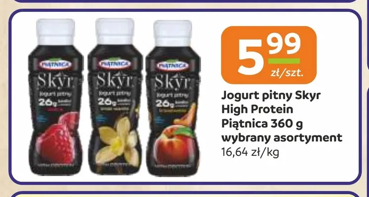 Jogurt pitny Skyr High Protein Piątnica promocja w Gama