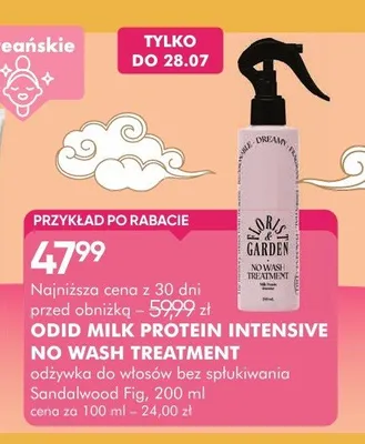 Odżywka do włosów Odid Milk Protein Intensive No Wash Treatment Sandalwood Fig promocja w Super-Pharm