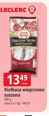 Kiełbasa wieprzowa suszona Saint Azay promocja w Leclerc