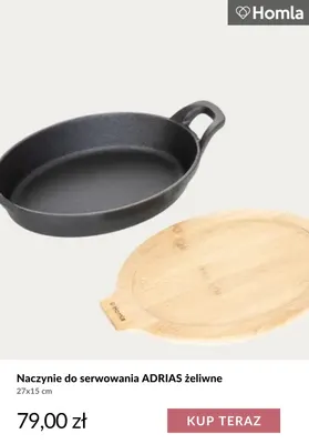 Naczynie do serwowania Adrias żeliwne 27x15 cm Homla promocja w Homla