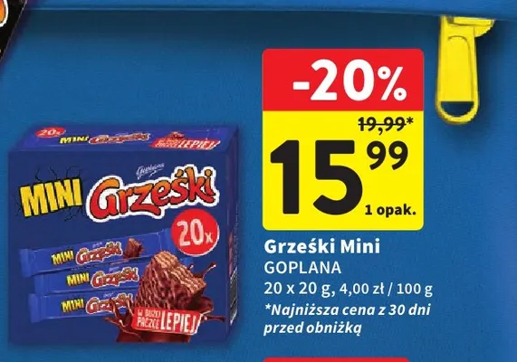 Wafle Grześki Mini 20-pak promocja w Intermarche