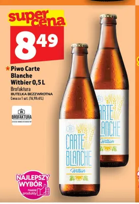 Piwo Carte Blanche Witbier Brofaktura promocja w TOPAZ